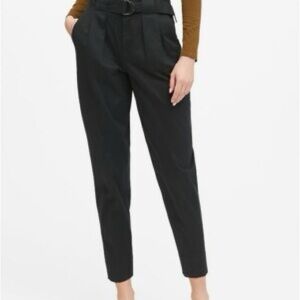 Banana Republic Black High-Waist Paperbag Ankle Pants